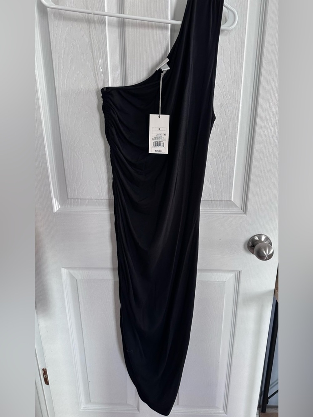 Target Black One-Shoulder Ruched Maxi Dress